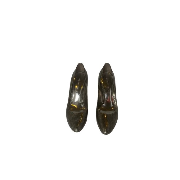 Antonio Melani Metallic Patent Leather Pumps Silver Size 7.5 M With 3” Heel - Picture 2 of 7